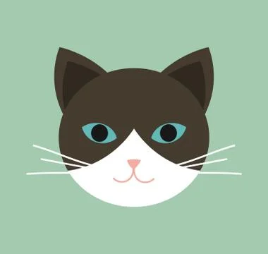 Cute cat face. Vector illustration. Stock Illustration
