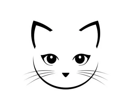 Cute cat face. Vector illustration. Stock Illustration