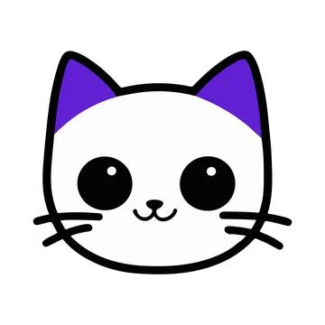 Cute Cat Face Vector Illustration Vector Design. Print for children clothing Stock Illustration