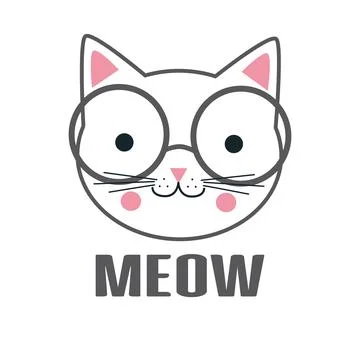 Cute cat with glasses. Stock Illustration