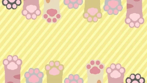 Cute cat hand animation frame repeat background Stock Footage 236530219