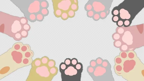 Cute cat hand animation frame repeat with alpha channel Stock Footage 236530384