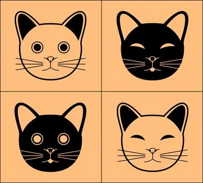 Cute cat head icon. Stock Illustration