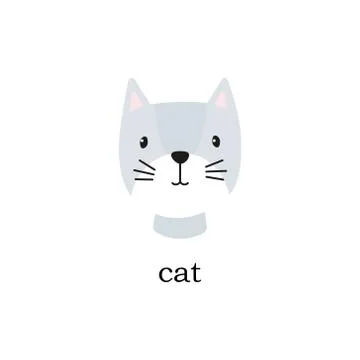 Cute cat head vector. Stock Illustration
