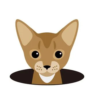 Cute cat on the hole, watching, vector illustration Illustrazione stock