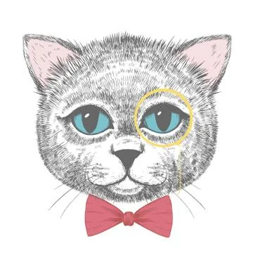 Cute cat illustration Stock Illustration