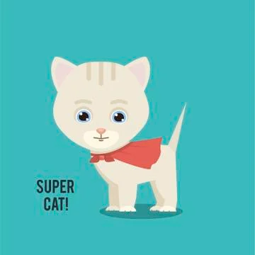 Cute cat illustration Stock Illustration