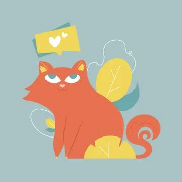 Cute cat in the leaves. イラスト素材