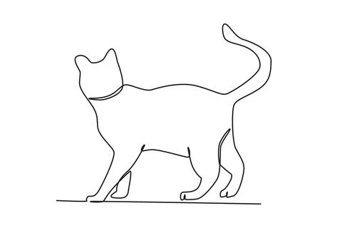 A cute cat looks back Stock Illustration