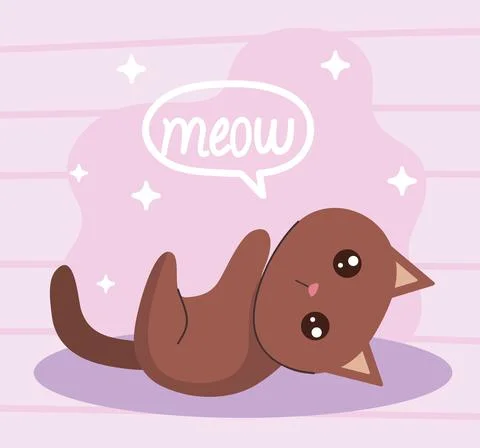 Cute cat lying down Illustrazione stock