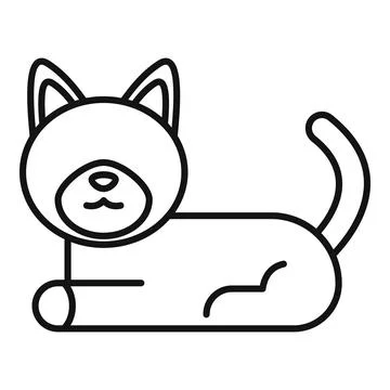 Cute cat lying down, simple line art illustration for pet lovers Illustrazione stock