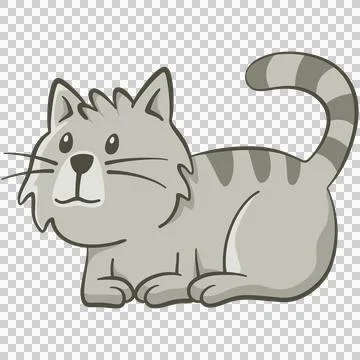 Cute cat lying on the floor Illustrazione stock