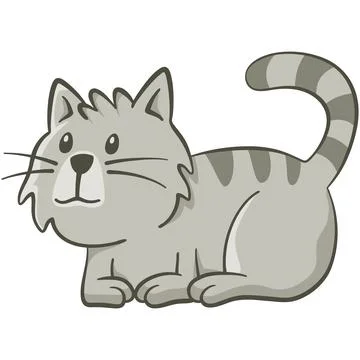 Cute cat lying on the floor Иллюстрация