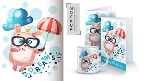 Cute cat - mockup for your idea Stock Illustration