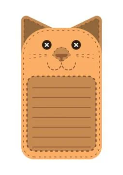 Cute Cat Note Stock Illustration