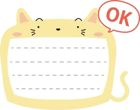 Cute Cat noteboard Stock Illustration