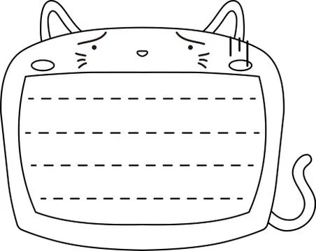 Cute Cat noteboard outline Stock Illustration