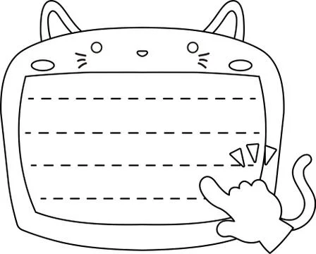 Cute Cat noteboard outline Stock Illustration