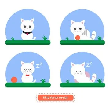 Cute Cat or Kitty Vector for icon templates Illustrazione stock