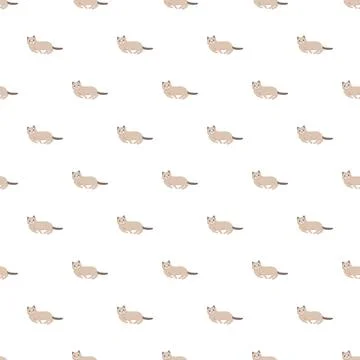 Cute cat pattern creating seamless animal background Stock Illustration