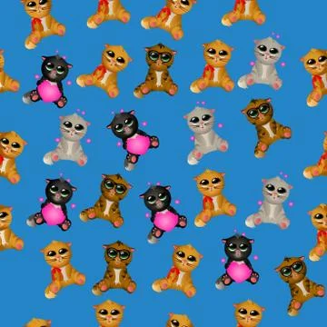 Cute cat pattern Stock Illustration