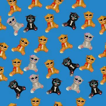 Cute cat pattern Illustrazione stock