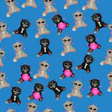 Cute cat pattern Stock Illustration