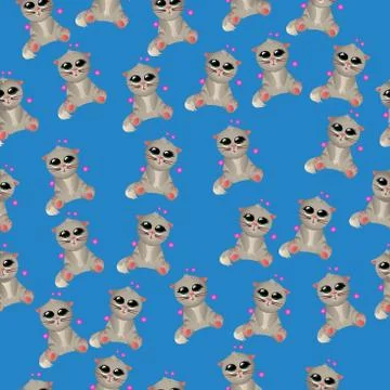 Cute cat pattern Stock Illustration