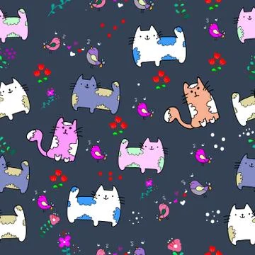 Cute Cat Patturn Stock-Illustration