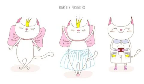 Cute cat princess Stock Illustration