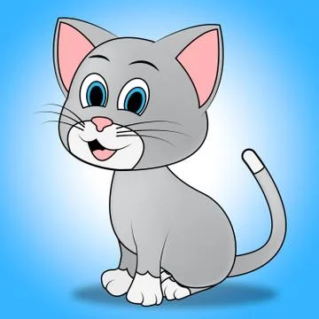 Cute Cat Represents Felines Pretty And Lovable Stock Illustration