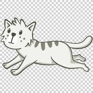 Cute cat running Stock Illustration