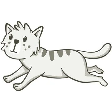 Cute cat running Stock Illustration