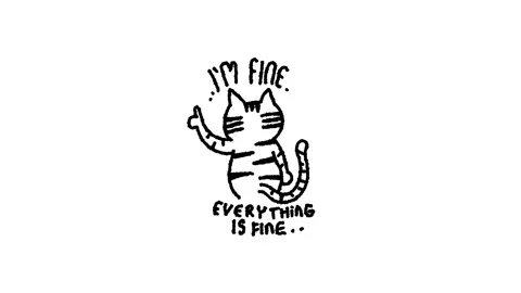 Cute Cat said i'm fine looping animation on white background Stock Footage 340273139