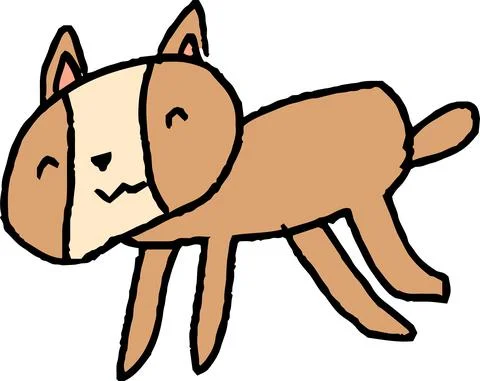 Cute cat scribble drawn by a child Illustrazione stock