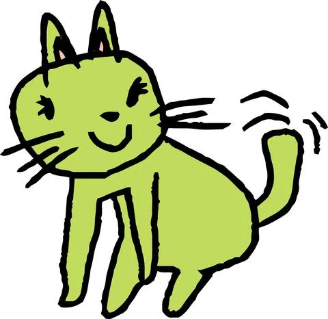 Cute cat scribble drawn by a child Stock Illustration