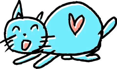 Cute cat scribble drawn by a child イラスト素材