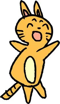 Cute cat scribble drawn by a child Stock Illustration