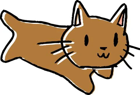 Cute cat scribble drawn by a child Stock Illustration