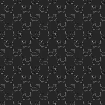 Cute cat seamless pattern. Cartoon cats background design, vector illustratio イラスト素材