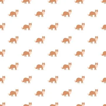 Cute cat seamless pattern design on white background Stock Illustration