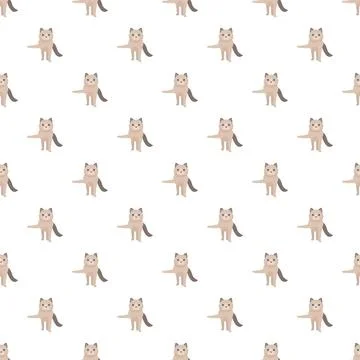 Cute cat seamless pattern repeating pets background Stock Illustration