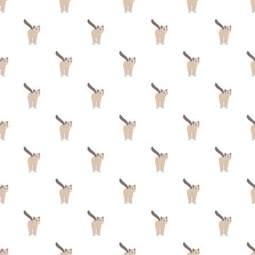 Cute cat seamless pattern repeating background design Stock Illustration