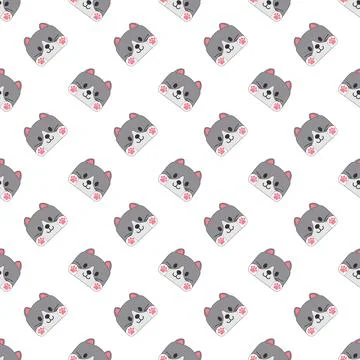 Cute cat. Seamless pattern for simple backgrounds, textures, wallpapers, and Stock Illustration