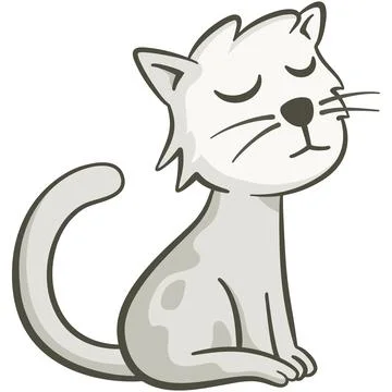 Cute cat sitting on the floor Stock Illustration