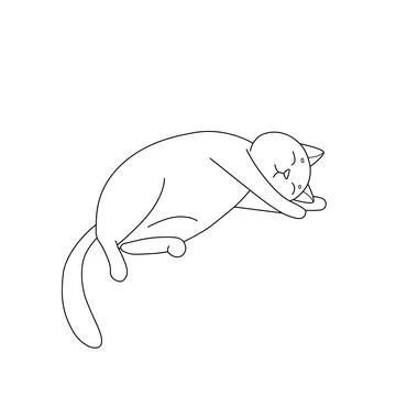 Cute cat is sleeping and smiling. Stock-Illustration
