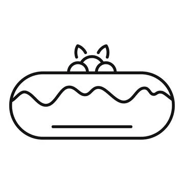 Cute cat sleeping in bed line icon Illustrazione stock