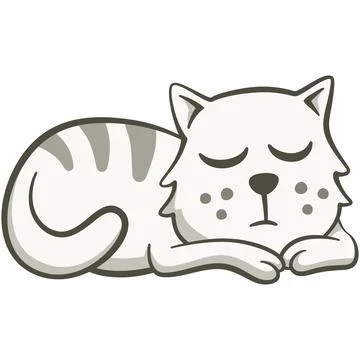 Cute cat sleeping Stock Illustration