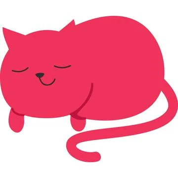 Cute cat sleeping vector icon isolated on white Illustrazione stock