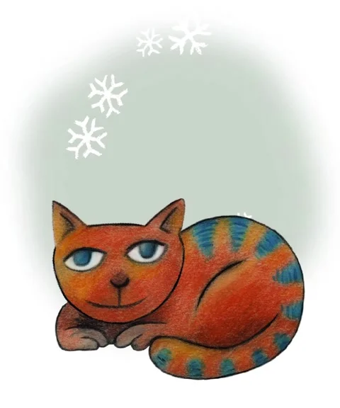 Cute cat on snowy background Stock Footage 207989244